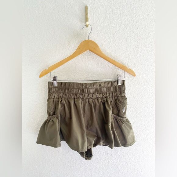 Free People Movement Get Your Flirt On Shorts in Dark Olive small - Picture 5 of 8